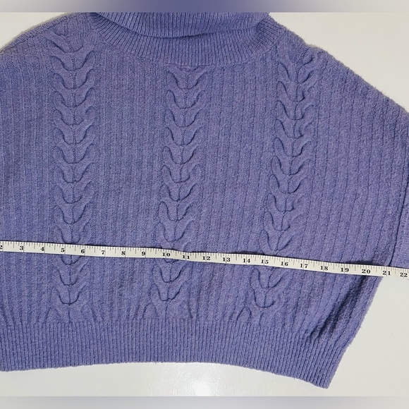 Wild Fable Purple Cable Knit Cropped Turtleneck Sweater, Women’s Size Medium - Picture 7 of 11